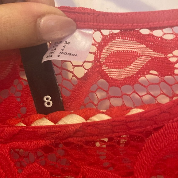 H&M Embroidered Red Dress - Picture 6 of 9